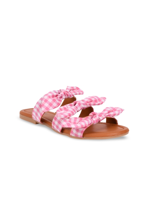

GNIST Women Pink Printed Open Toe Flats