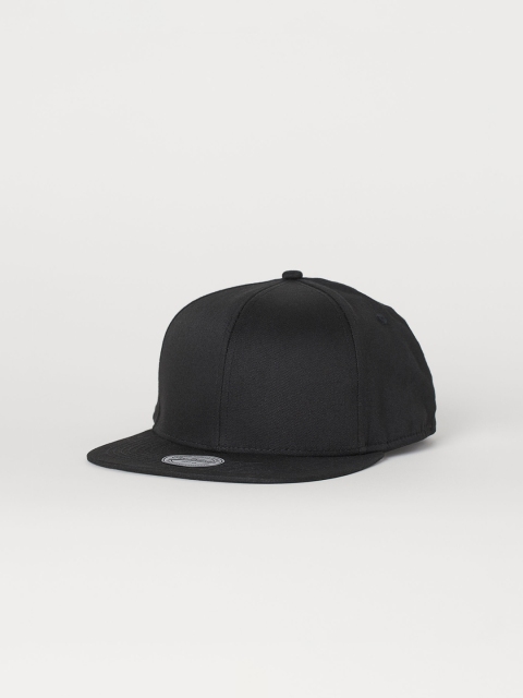 

H&M Men Black Solid Cotton Twill Cap