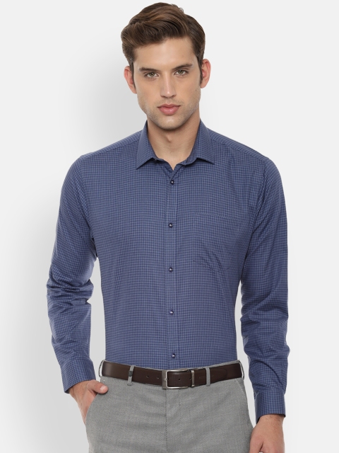 

Van Heusen Men Blue Regular Fit Checked Formal Shirt
