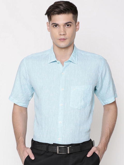 

Linen Club Men Turquoise Blue Regular Fit Solid Formal Shirt