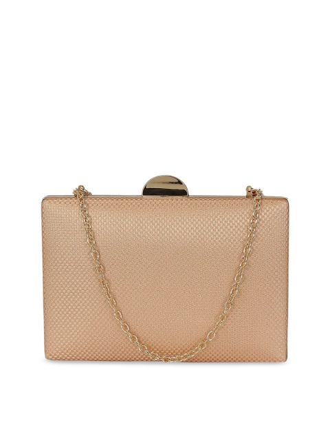 

KLEIO Peach-Coloured Textured Box Clutch
