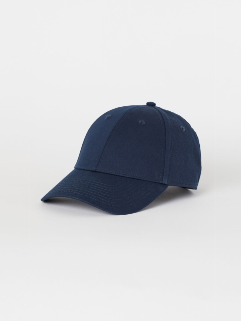 

H&M Men Blue Solid Cotton Twill Cap