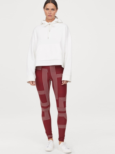 

H&M Women Red Printed Glossy leggings
