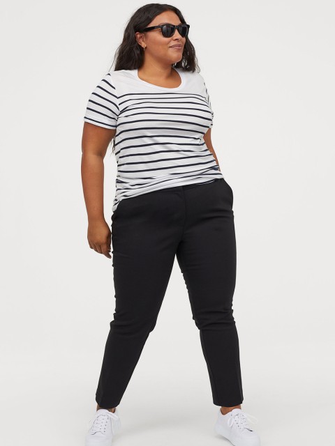 

H&M Women Black Solid H&M+ Cigarette Sustainable Trousers