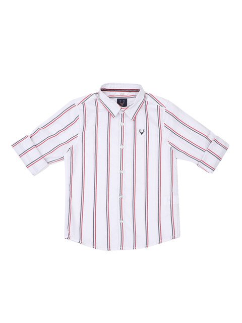 

Allen Solly Junior Boys White & Red Regular Fit Striped Casual Shirt