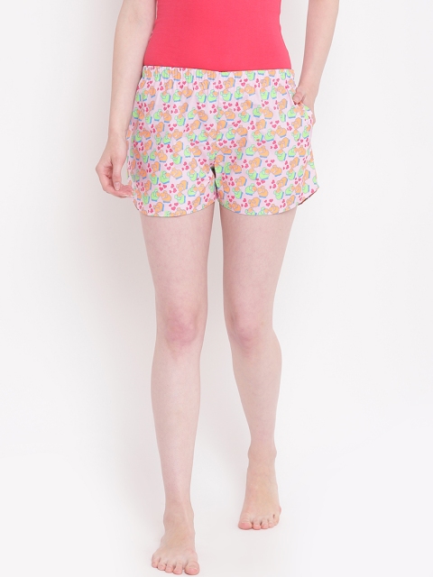 

La Intimo Women Pink Printed Lounge Shorts BOLIF002PK0
