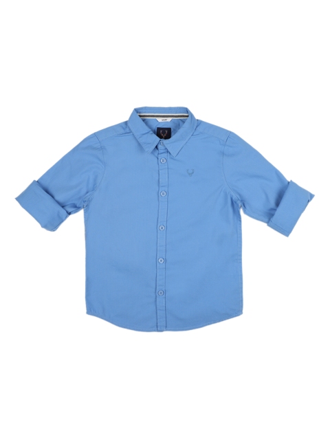

Allen Solly Junior Boys Blue Regular Fit Solid Casual Shirt