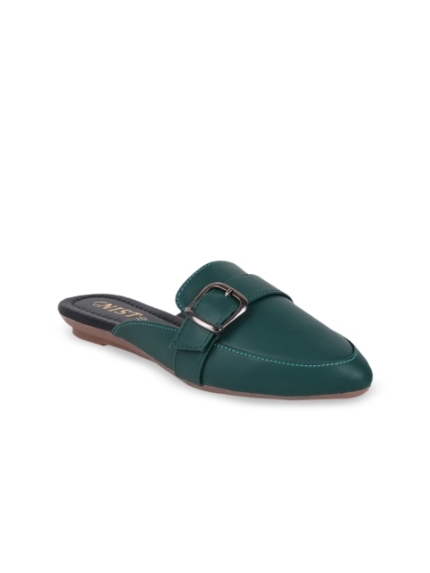 

GNIST Women Green Solid Mules