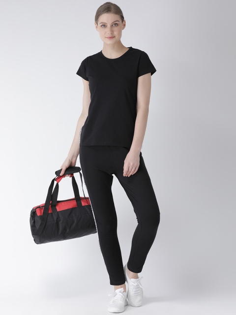 

GRIFFEL Women Black Solid T-shirt with Trousers