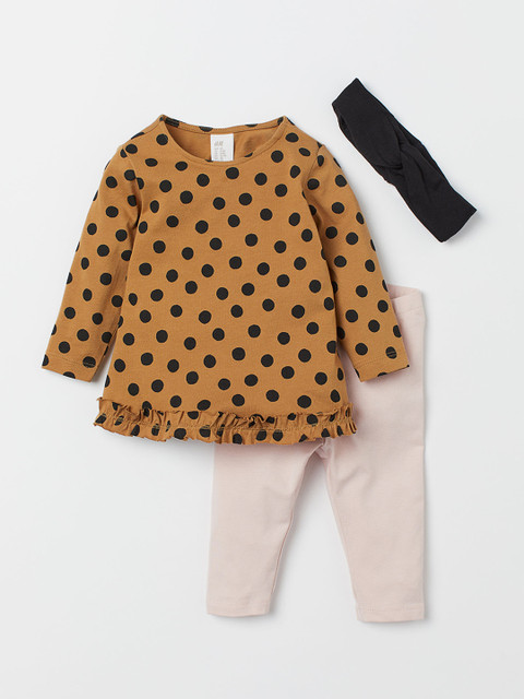 

H&M Girls Beige & Pink 3-Piece Jersey Set