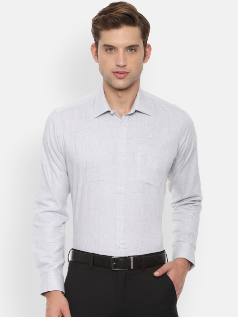 

Van Heusen Men Grey Slim Fit Checked Formal Shirt