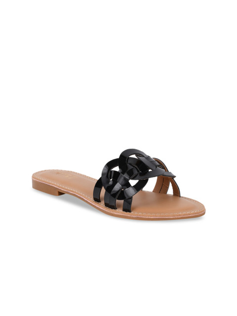 

GNIST Women Black Solid Open Toe Flats