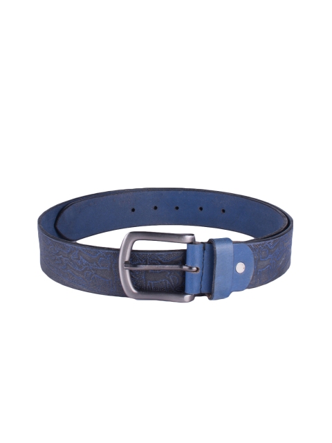 

Peseta Men Blue Textured Leather Belt