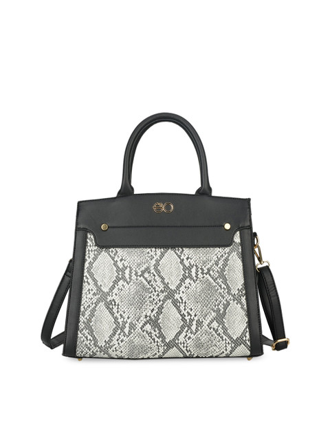 

E2O Black & White Textured Handheld Bag
