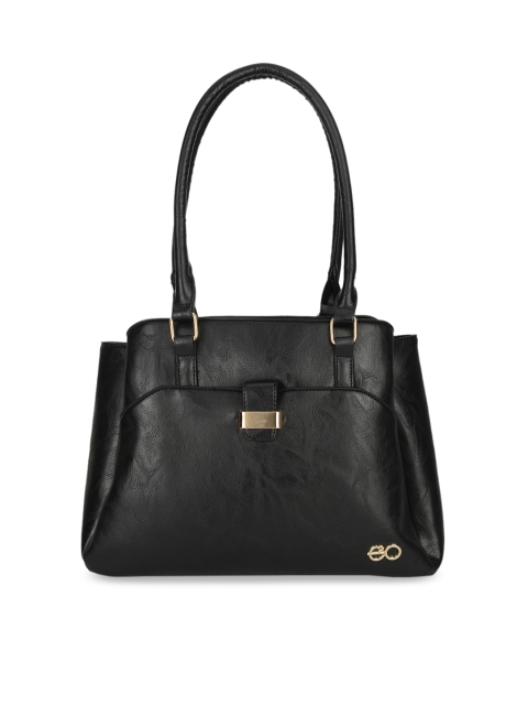 

E2O Black Textured Shoulder Bag