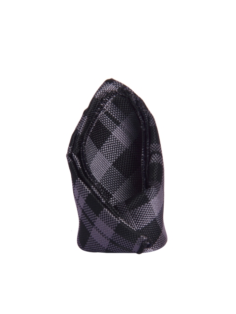 

Tossido Men Black & Grey Checked Pocket Square