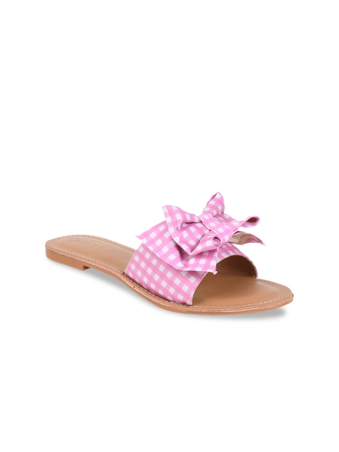 

GNIST Women Pink Printed Open Toe Flats