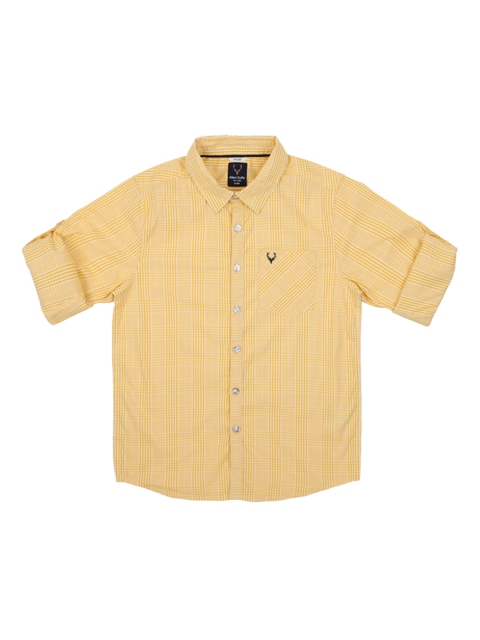 

Allen Solly Junior Boys Yellow Regular Fit Checked Casual Shirt
