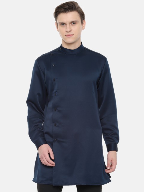

V Dot Men Navy Blue Slim Fit Solid Casual Shirt