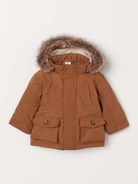 

H&M Unisex Solid Padded Parka, Beige