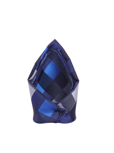 

Tossido Men Blue & Black Checked Pocket Square