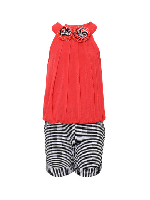 

Aarika Girls Red & White Solid Top with Shorts