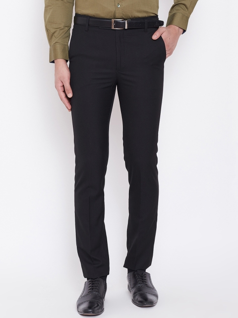 

Canary London Men Black Smart Slim Fit Solid Formal Trousers