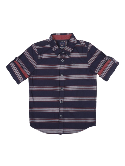 

Allen Solly Junior Boys Navy Blue Regular Fit Striped Casual Shirt