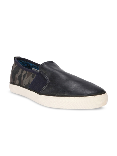 

Peter England Men Navy Blue Printed Slip-On Sneakers