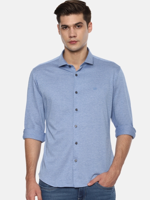 

Van Heusen Sport Men Blue Slim Fit Self Design Casual Shirt