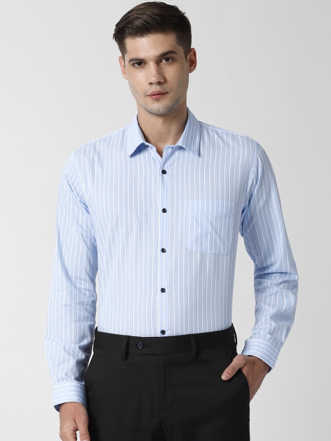 

Peter England Men Blue Regular Fit Striped Formal Shirt