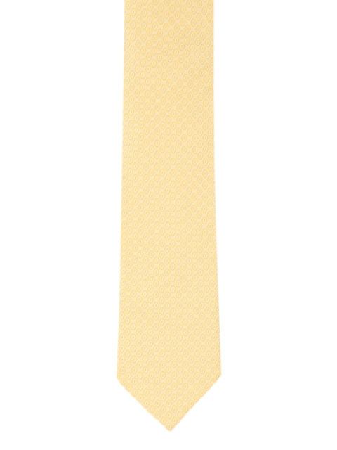 

Louis Philippe Yellow Silk Woven Design Broad Tie
