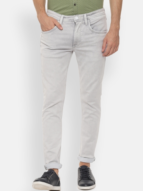 

V Dot Men Grey Slim Fit Mid-Rise Clean Look Stretchable Jeans