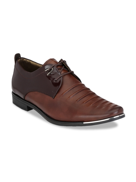 

Hitz Men Brown Colourblocked Leather Semiformal Derbys