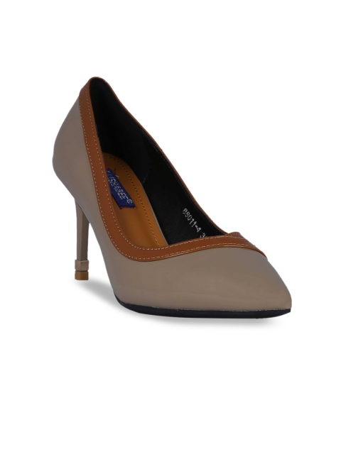 

MSC Women Beige & Brown Colourblocked Pumps