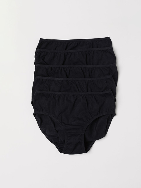 

H&M Girls Solid 5-Pack Briefs 0625280001, Black