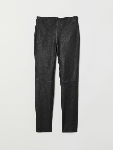 

H&M Women Black Leather trousers
