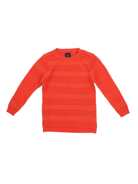 

Allen Solly Junior Girls Orange Self Design Sweater