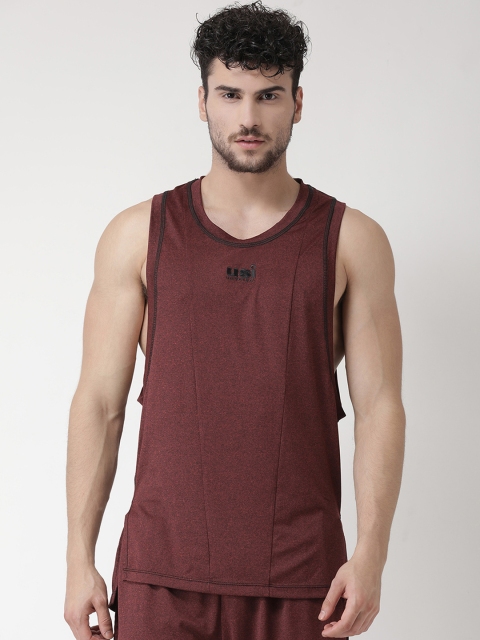 

USI UNIVERSAL Men Maroon Solid Gym Vests BBAPLUU137684