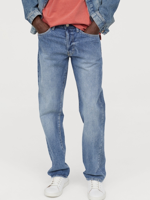 

H&M Men Blue Solid Straight Jeans