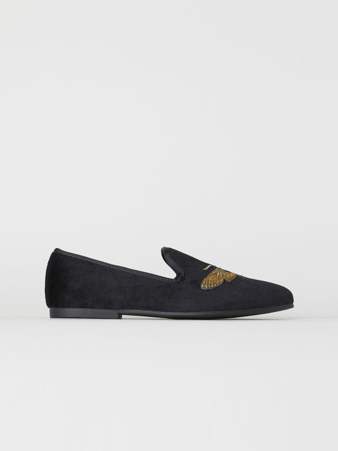 

H&M Men Black Velour Loafers