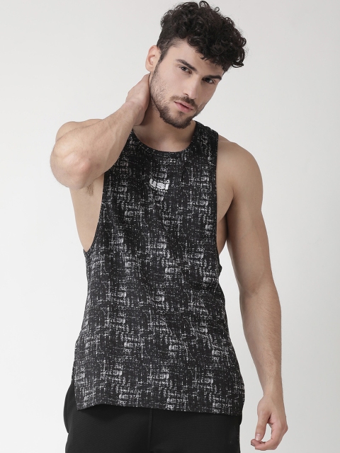

USI UNIVERSAL Men Black Printed Gym Vests BBAPLUU137661