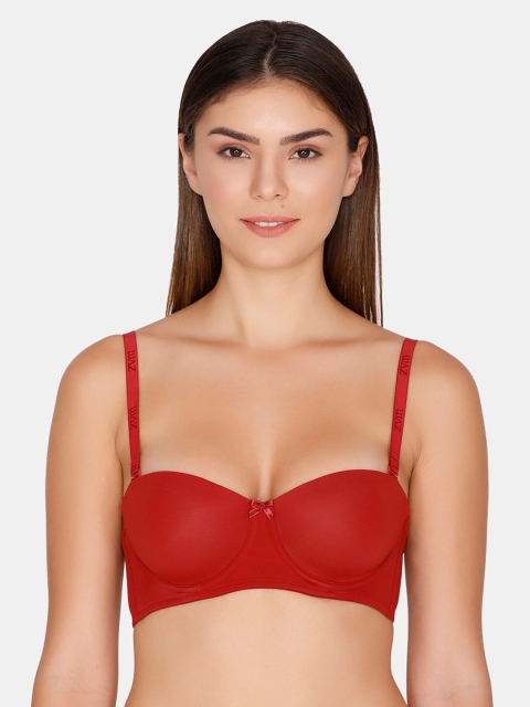 

Zivame Rust Red Solid Underwired Lightly Padded Balconette Bra ZI1948FASH00RED