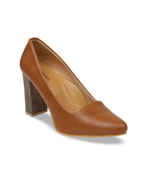 

VALIOSAA Women Tan Brown Solid Pumps