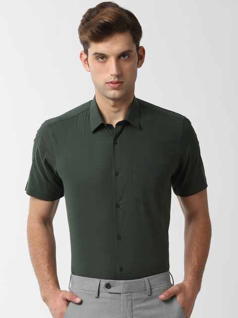 

Peter England Men Olive Green Regular Fit Solid Formal Shirt
