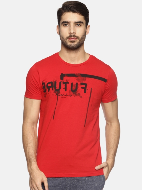 

Masculino Latino Men Red Printed Round Neck T-shirt
