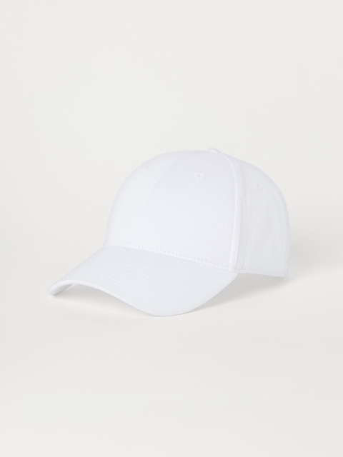 

H&M Men White Solid Cotton Twill Cap