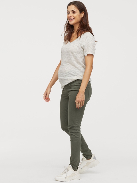 

H&M Women Green Solid MAMA Superstretch Sustainable Trousers