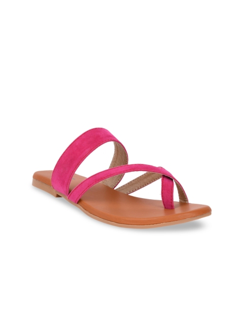 

GNIST Women Pink Solid Suede One Toe Flats