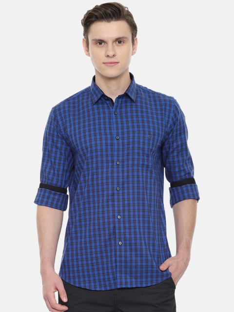 

Van Heusen Sport Men Blue Slim Fit Checked Casual Shirt